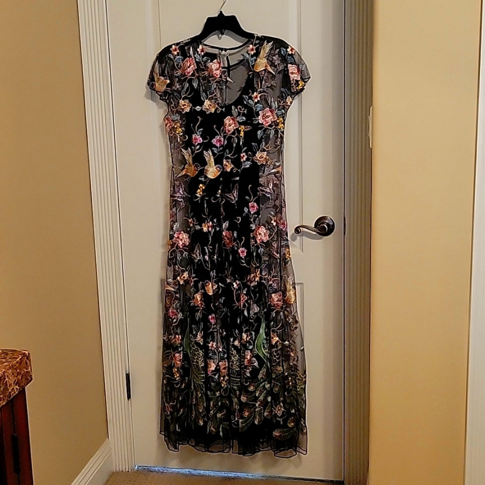 Johnny Was, flutter sleve dress. XS Fits Like Small To Med. Maxi Full Length